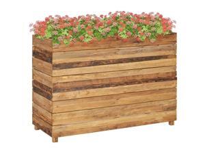 vidaXL Raised Bed 39.4" Recycled Teak and Steel Garden Planter Flower Box Pot vidaXL Raised Bed 39.4" Recycled Teak and Steel Garden Planter Flower Box Pot