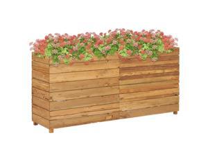 vidaXL Raised Bed 59.1" Recycled Teak and Steel Garden Planter Flower Box Pot vidaXL Raised Bed 59.1" Recycled Teak and Steel Garden Planter Flower Box Pot