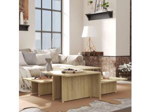 vidaXL 2x Coffee Tables Sonoma Oak Engineered Wood Side End Living Room Table