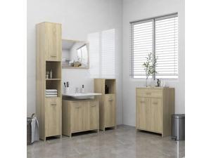 vidaXL Bathroom Furniture Set 4 Piece Sonoma Oak Cabinet Rack Cupboard Storage vidaXL Bathroom Furniture Set 4 Piece Sonoma Oak Cabinet Rack Cupboard Storage
