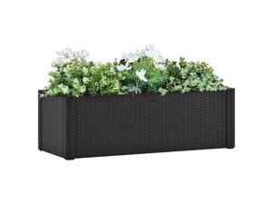vidaXL Garden Raised Bed with Self Watering System Anthracite Outdoor Planter vidaXL Garden Raised Bed with Self Watering System Anthracite Outdoor Planter