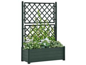 vidaXL Garden Planter with Trellis PP Green Raised Beds Flower Box Plant Pots vidaXL Garden Planter with Trellis PP Green Raised Beds Flower Box Plant Pots