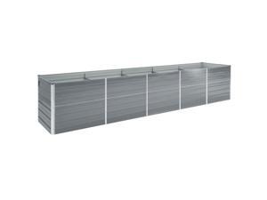 vidaXL Garden Raised Bed Galvanized Steel Gray Planter Pots Flower Box Patio vidaXL Garden Raised Bed Galvanized Steel Gray Planter Pots Flower Box Patio