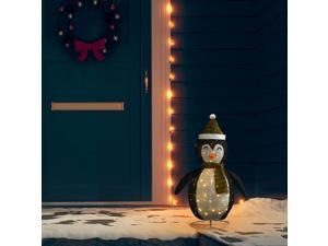 vidaXL Decorative Christmas Snow Penguin Figure LED Luxury Fabric Ornament