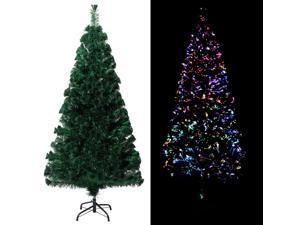 vidaXL Artificial Christmas Tree with Stand Green Fiber Optic Xmas Ornament