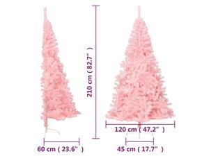 vidaXL Artificial Half Christmas Tree with Stand Pink PVC Xmas Ornament Decor
