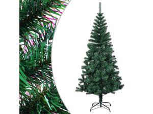 vidaXL Artificial Christmas Tree with Iridescent Tips Green PVC Xmas Ornament