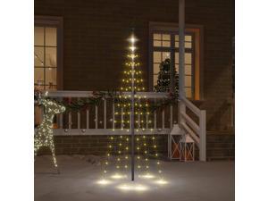 vidaXL Christmas Tree on Flagpole Warm White 108 LEDs Xmas Ornament Decoration