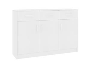 vidaXL Sideboard White Engineered Wood Storage Cabinet Organizer Furniture