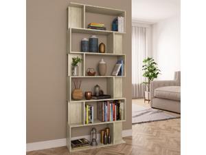 vidaXL Book Cabinet/Room Divider Sonoma Oak Engineered Wood Bookshelf Rack