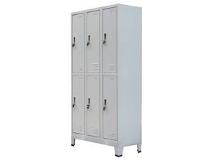 vidaXL Locker Cabinet with 6 Compartments Steel 35.4"x17.7"x70.9" Gray vidaXL Locker Cabinet with 6 Compartments Steel 35.4"x17.7"x70.9" Gray