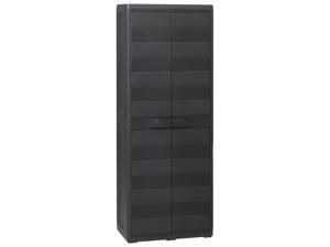 vidaXL Garden Storage Cabinet with 3 Shelves Black vidaXL Garden Storage Cabinet with 3 Shelves Black
