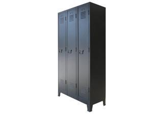 vidaXL Locker Cabinet Metal Industrial Style Office Cabinet Storage Organizer vidaXL Locker Cabinet Metal Industrial Style Office Cabinet Storage Organizer
