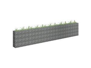 vidaXL Gabion Raised Bed Galvanized Steel 177.2"x35.4" Planter Basket Pot Wall vidaXL Gabion Raised Bed Galvanized Steel 177.2"x35.4" Planter Basket Pot Wall