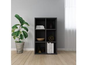 vidaXL Book Cabinet/Sideboard Black Engineered Wood Bookshelf Storage Rack