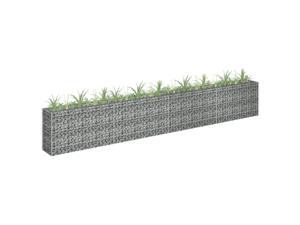 vidaXL Gabion Raised Bed Galvanized Steel 141.7"x23.6" Planter Basket Pot Wall vidaXL Gabion Raised Bed Galvanized Steel 141.7"x23.6" Planter Basket Pot Wall