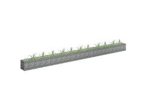 vidaXL Gabion Raised Bed Galvanized Steel 177.2"x11.8" Planter Basket Pot Wall vidaXL Gabion Raised Bed Galvanized Steel 177.2"x11.8" Planter Basket Pot Wall