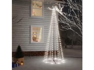 vidaXL Christmas Cone Tree Cold White 310 LEDs Holiday Ornament Decoration