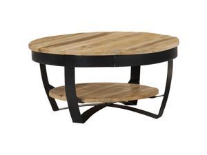 vidaXL Solid Rough Mango Wood Coffee Table 25.6" Living Room Desk Side Stand