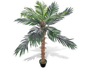 vidaXL Artificial Plant Coconut Palm Fake Tree 55" Potted Patio Home Decor