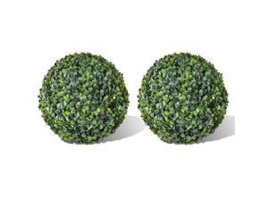 vidaXL 2x Patio Boxwood 13.8" Artificial Topiary Ball Faux Plant Outdoor