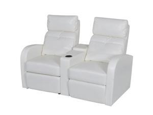 vidaXL Artificial Leather Home Cinema Recliner Reclining Sofa 2-seat White vidaXL Artificial Leather Home Cinema Recliner Reclining Sofa 2-seat White