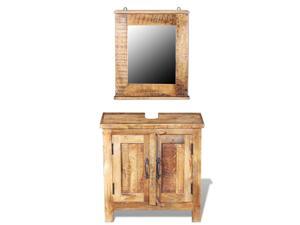 vidaXL Bathroom Vanity Cabinet with Mirror Solid Mango Wood vidaXL Bathroom Vanity Cabinet with Mirror Solid Mango Wood