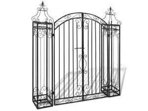 vidaXL Garden Gate 4'x8"x4'5" Wrought Iron Ornamental Outdoor Estate Entryway