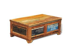 vidaXL Coffee Table with Storage Vintage Reclaimed Wood Furniture Trunk Room