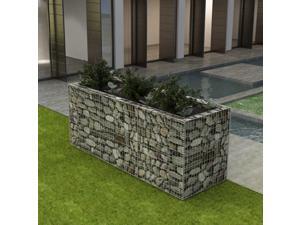 vidaXL Gabion Raised Bed Steel 106.3"x35.4"x39.4" Patio Flower Plant Bed Box vidaXL Gabion Raised Bed Steel 106.3"x35.4"x39.4" Patio Flower Plant Bed Box