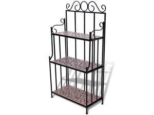 vidaXL Plant Stand Display Terracotta Color Mosaic Pattern vidaXL Plant Stand Display Terracotta Color Mosaic Pattern