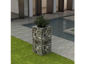 vidaXL Gabion Raised Bed Steel 19.7"x19.7"x39.4" Patio Flower Plant Bed Basket vidaXL Gabion Raised Bed Steel 19.7"x19.7"x39.4" Patio Flower Plant Bed Basket