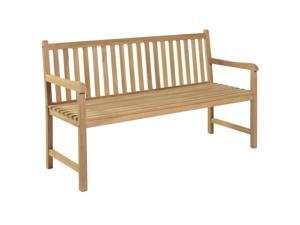 vidaXL Teak Outdoor Bench 59" Patio Chair Backyard Seat Garden Furniture vidaXL Teak Outdoor Bench 59" Patio Chair Backyard Seat Garden Furniture