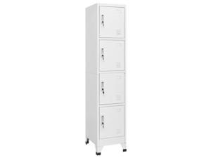 vidaXL Locker Cabinet w/ 4 Compartments Wardrobe Office Gym Storage Organizer