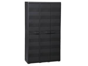 vidaXL Garden Storage Cabinet with 4 Shelves Black 38.2"x15"x67.3" Locker