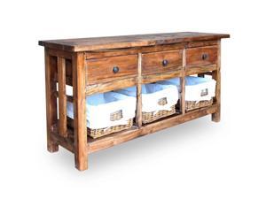 vidaXL Sideboard w/ Rattan Baskets Solid Reclaimed Wood TV Stand Console Table vidaXL Sideboard w/ Rattan Baskets Solid Reclaimed Wood TV Stand Console Table
