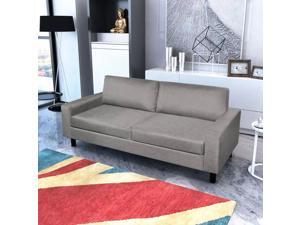 vidaXL 3-Seater Sofa Couch Seats Living Room Seating Wooden Frame Light Gray vidaXL 3-Seater Sofa Couch Seats Living Room Seating Wooden Frame Light Gray