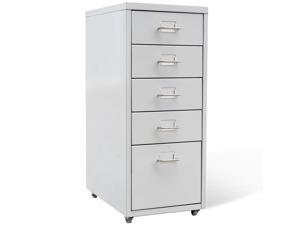 vidaXL File Cabinet with 5 Drawer Steel 27" Gray Storage Organizer Container