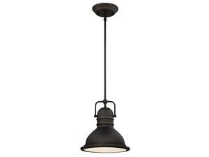 westinghouse lighting 63087b boswell onelight led indoor pendant, oil rubbed bronze finish with highlights and frosted prismatic lens,