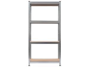vidaXL Storage Shelf Silver Steel and MDF Rack Units Home Houseware Garage vidaXL Storage Shelf Silver Steel and MDF Rack Units Home Houseware Garage