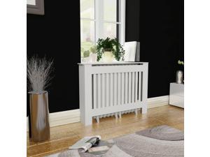 vidaXL Radiator Cover Heating Cabinet White 44" Wall Cupboard Shelf MDF Matte vidaXL Radiator Cover Heating Cabinet White 44" Wall Cupboard Shelf MDF Matte
