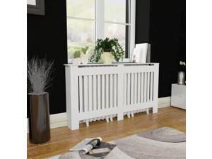 vidaXL Radiator Cover Heating Cabinet 60" MDF Matte White Wall Cupboard Shelf vidaXL Radiator Cover Heating Cabinet 60" MDF Matte White Wall Cupboard Shelf