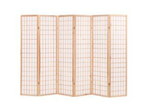 vidaXL Folding 6-Panel Room Divider Japanese Style 94.5" Natural Room Screen vidaXL Folding 6-Panel Room Divider Japanese Style 94.5" Natural Room Screen