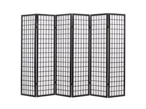 vidaXL Folding 6-Panel Room Divider Japanese Style 94.5" Black Dressing Screen vidaXL Folding 6-Panel Room Divider Japanese Style 94.5" Black Dressing Screen