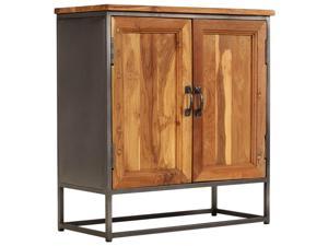 vidaXL Sideboard Steel Recycled Teak Wood Rustic Storage Cabinet Side Table
