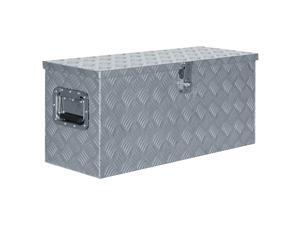 vidaXL Aluminum Box 31.5"x11.8"x13.8" Silver Toolbox Trailer Boxes Organiser vidaXL Aluminum Box 31.5"x11.8"x13.8" Silver Toolbox Trailer Boxes Organiser