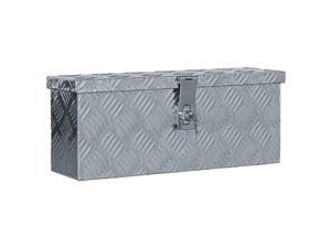vidaXL Aluminum Box 19.1"x5.5"x7.9" Silver Toolbox Trailer Boxes Organiser vidaXL Aluminum Box 19.1"x5.5"x7.9" Silver Toolbox Trailer Boxes Organiser