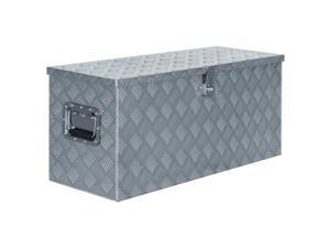 vidaXL Aluminum Box 35.6"x13.8"x15.7" Silver Toolbox Trailer Boxes Organiser vidaXL Aluminum Box 35.6"x13.8"x15.7" Silver Toolbox Trailer Boxes Organiser