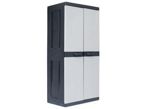 vidaXL Garden Storage Cabinet XXL 74.8" with 3 Shelves Plastic Storage Shed vidaXL Garden Storage Cabinet XXL 74.8" with 3 Shelves Plastic Storage Shed