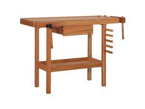 vidaXL Carpentry Work Bench with Drawer 2 Vises Hardwood Work Station Storage vidaXL Carpentry Work Bench with Drawer 2 Vises Hardwood Work Station Storage